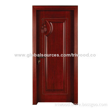 Interior Laminated Door, Made of Wooden Material with Natural Wood Veneer and Eco-friendly Paint